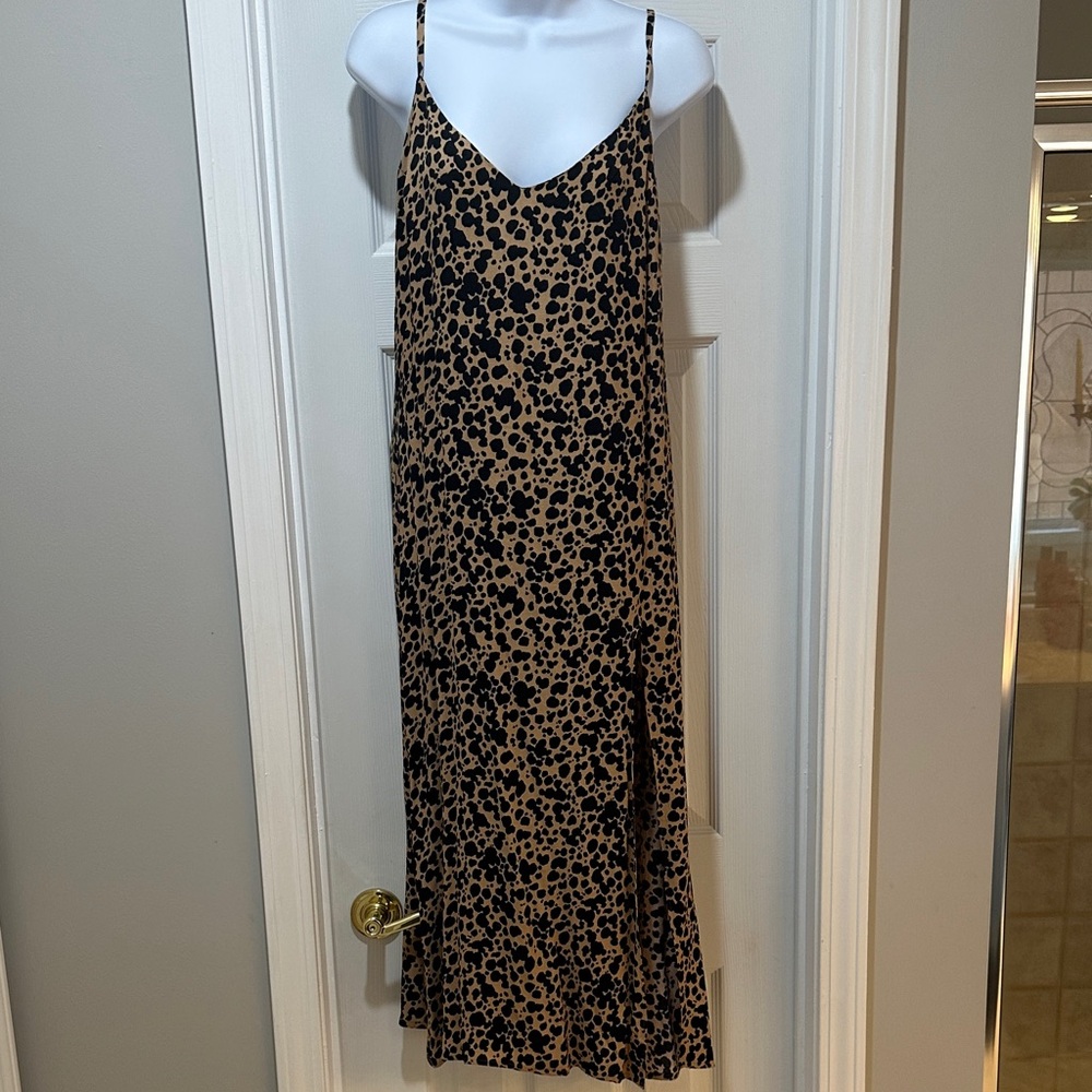 Reformation Black and Tan Midi Dress